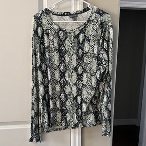 The Limited Black and Green Snake Print Long Sleeve Top